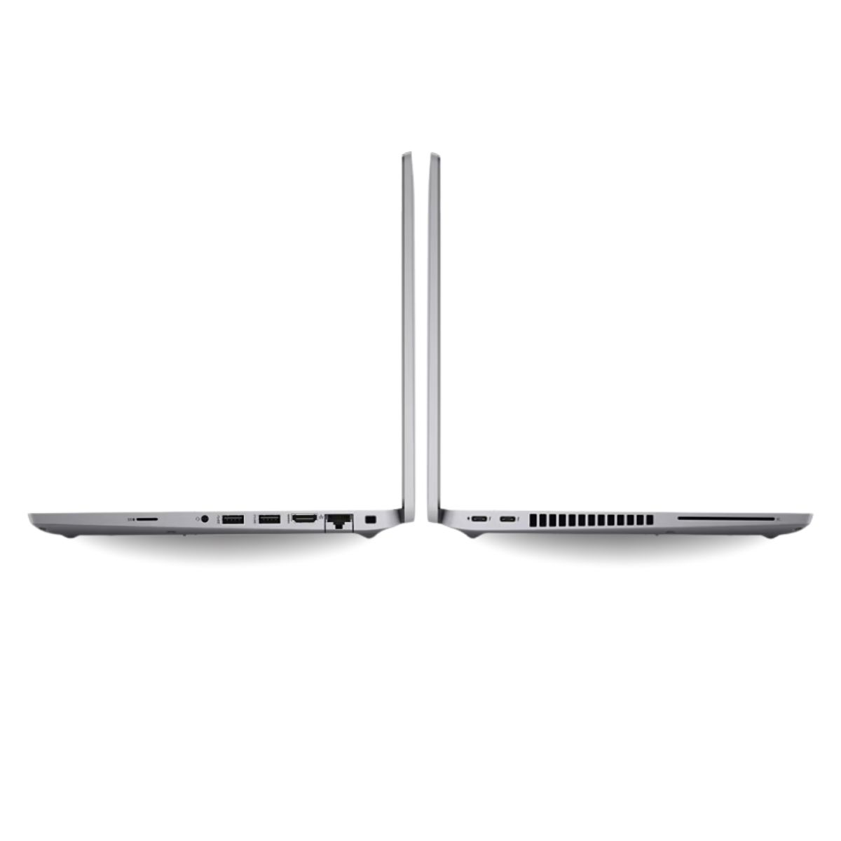 Dell Latitude 5420 Core i5 11th Gen usado, vista lateral mostrando puertos, grosor del equipo y acabado metálico.