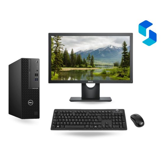 Dell OptiPlex 3080 SFF Core i5 10th Gen usado, vista frontal del computador de escritorio compacto.