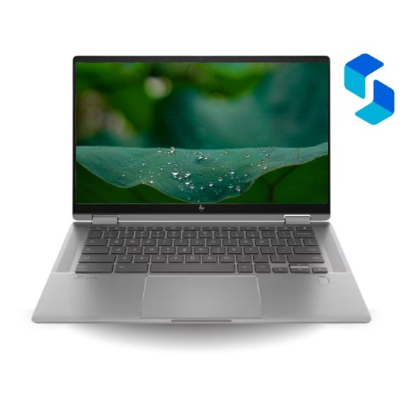 HP Chromebook x360 Pentium 4415U usado, vista frontal del portátil convertible.