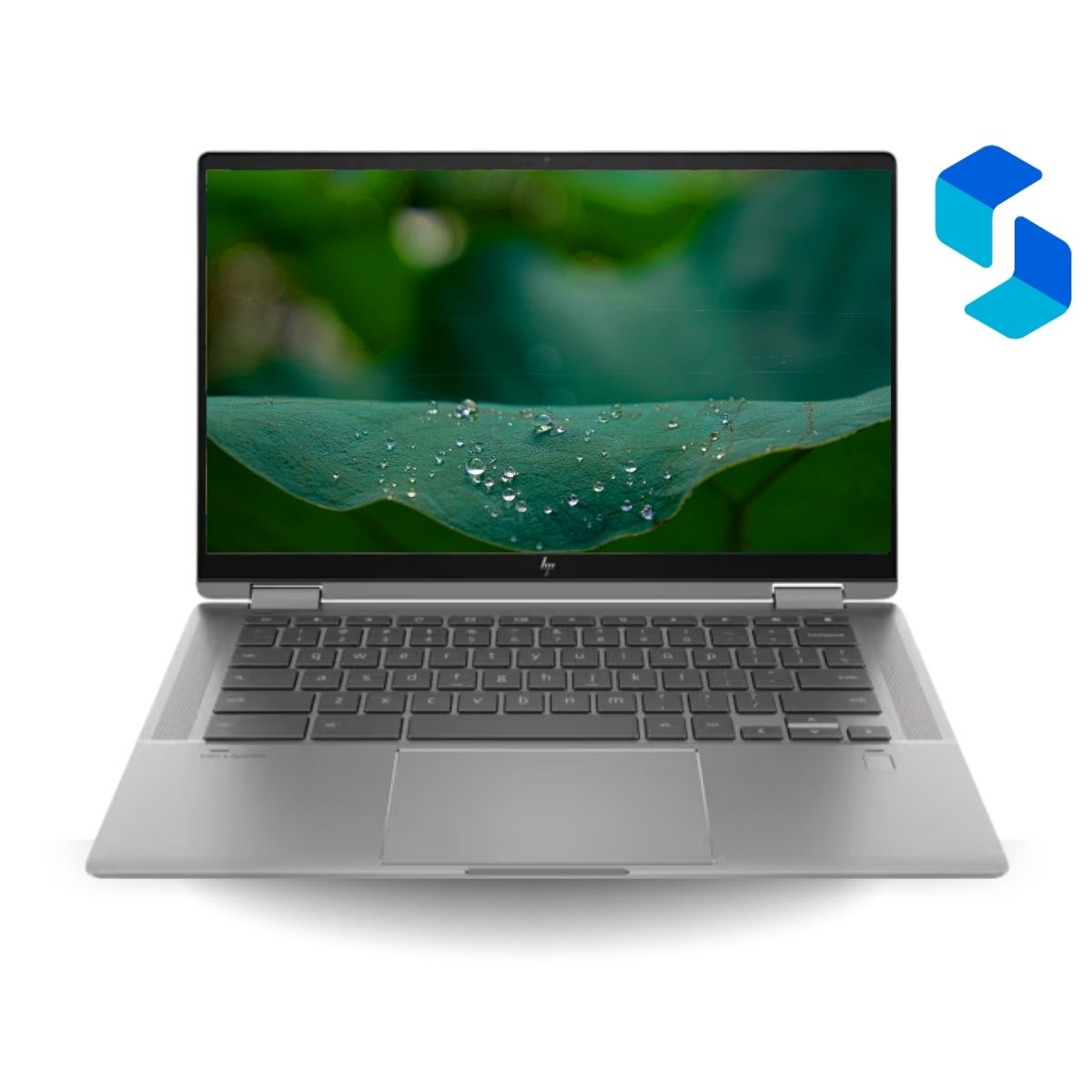 HP Chromebook x360 Pentium 4415U usado, vista frontal del portátil convertible.