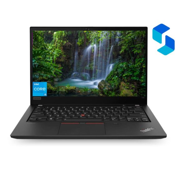 Lenovo ThinkPad T14 Core i5 11th Gen usado, vista frontal del portátil de 14 pulgadas.