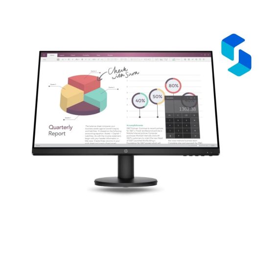 Monitor HP P24v G4 23.8 pulgadas usado, vista frontal con pantalla IPS Full HD.