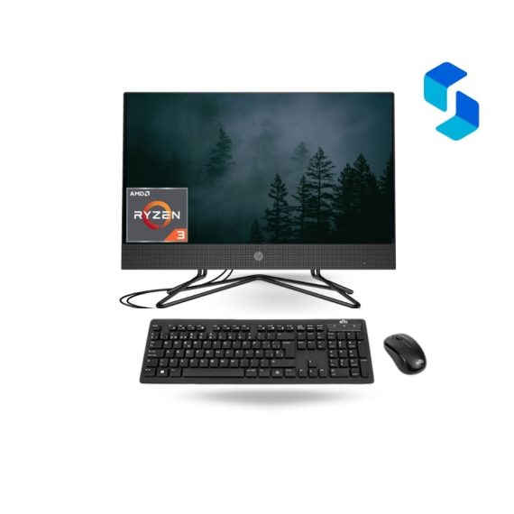 HP 205 G4 AIO usado con AMD Ryzen™ 3 3250U, computador todo en uno empresarial de 24 pulgadas.